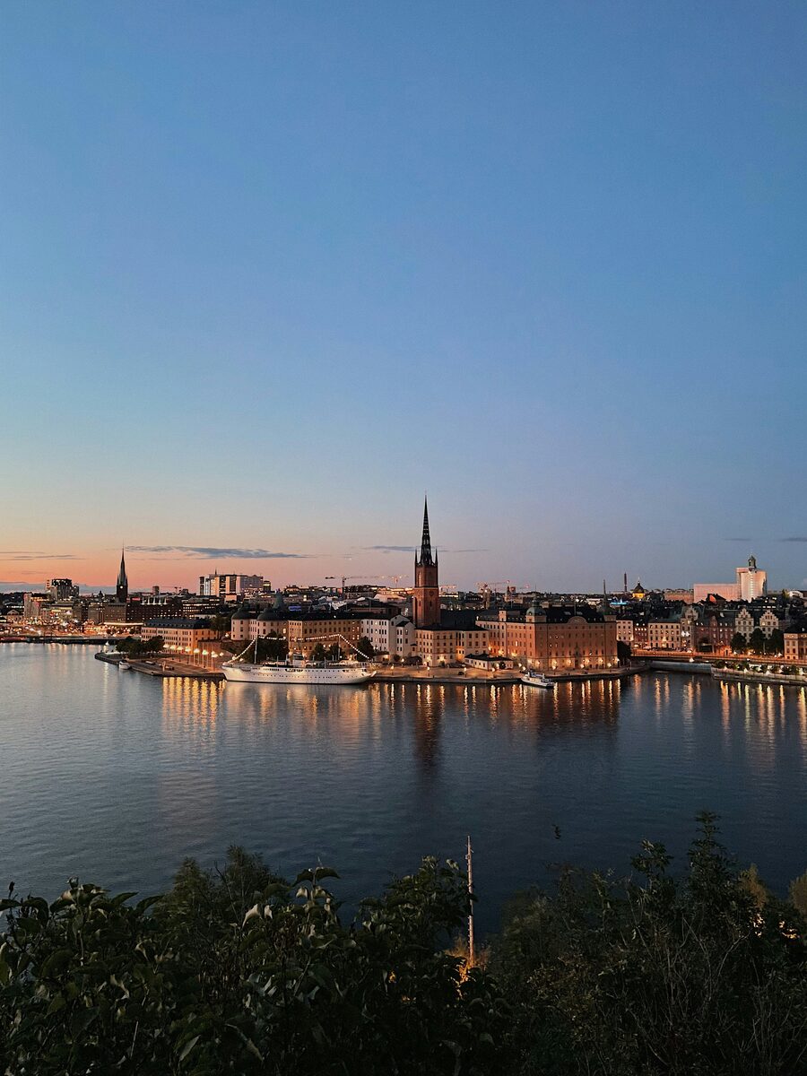 Boats and buildings across Stockholm harbor